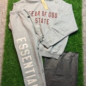 Fear of God Essentials men Gray tracksuit